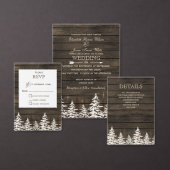 バーン素朴ウッドの松の木、冬の日付を保存 案内ポストカード (この独立クリエイターのコレクションをカスタマイズ。)