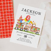 格安納屋周囲の庭動物トラックキッズファーム誕生日 チラシ