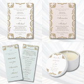 Ivory Victorian Christian Wedding RSVP Card