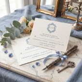Baroque Shield Crest ダスティブルー 結婚式 返信先 住所ラベル ラベル