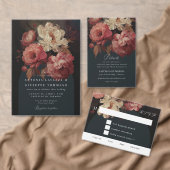 バロ色彩の鮮やかク結婚フローラ オールインワン招待状 (この独立クリエイターのコレクションをカスタマイズ。)