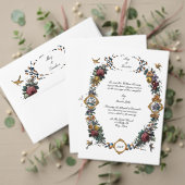 ヴィンテージバロックロココフローラカルトゥーシュRSVP 招待状 (この独立クリエイターのコレクションをカスタマイズ。テスト)