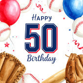 野球人生50周年記念のお礼 スクエアシール