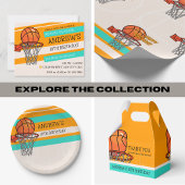 オレンジスポーティバスケットボール子供の誕生日 招待状