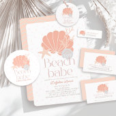 Beach Babe Seashell Pink Baby Shower Guest Book ノートブック