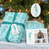 シーズNグリーティングビーチクリスマスシーホース写真 シーズンカード