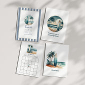 Tropical Beach Club Birthday Bingo Game 招待状