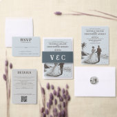 ビーチカップル日付の保存 セーブザデート (この独立クリエイターのコレクションをカスタマイズ。)