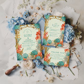 Beach Seashell Botanical Wedding 招待状