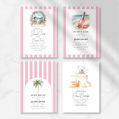 Blush Pink Beach Club Birthday Party 招待状