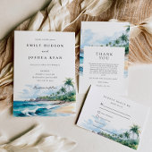 ビーチ熱帯水彩 セーブザデート