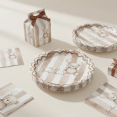 Bearly Wait Neutral Teddy Baby Shower エンクロージャーカード