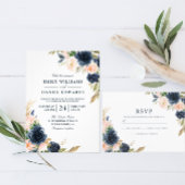 ゴージャス赤面&ネイビー結婚フローラ セーブザデート