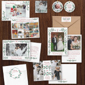 Holly Half Wreath Christmas Return Address ラベル