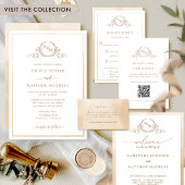 モノグラムフォーマルベージュクリームウォーター結婚カラー 招待状