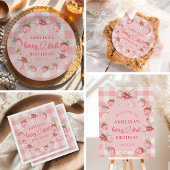 Berry First Cute 1st Birthday Strawberry 招待状