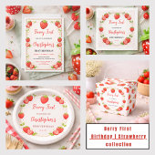 Berry First Birthday | Strawberry 1st Birthday  ラウンドシール