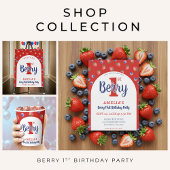 ベリーファースト誕生日パーティーストロベリー&ブルーベリー スタンダードカクテルナプキン