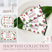 ベリーファースト誕生日かわいいストロベリーガールレッド 横断幕