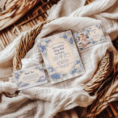 Berry First Blue Garden Party 1st Birthday 招待状