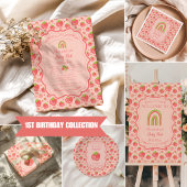 ベリーファーストストロベリーガール1st誕生日パーティー ペーパープレート