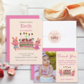 ベリガーリーースイートバンニーズピンク子供の誕生日パーティー スタンダードカクテルナプキン