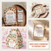 Berry Sweet Strawberry 1st Birthday Party スタンダードカクテルナプキン