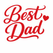 Best Dad Script Red Heart Minimalist Men's T-Shirt Tシャツ