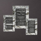 素朴樺の木トリーモダンク結婚の サンキューカード (この独立クリエイターのコレクションをカスタマイズ。)