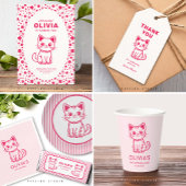 女の子の誕生日パーティカスタムーの色子猫 フェイバーボックス