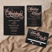 Elegant Black and Faux Rose Gold Calligraphy  ギフトタグ (この独立クリエイターのコレクションをカスタマイズ。)