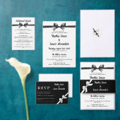 Black & White Bow | Elegant Wedding | Monochrome 台座サイン (この独立クリエイターのコレクションをカスタマイズ。)