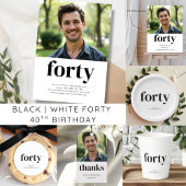 白黒40歳の誕生日 ペーパープレート