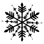 白黒グラフィックミニマルスノーフレーク クッション