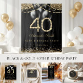 Elegant Diamonds 40th Birthday Party Thank you  ギフトタグ
