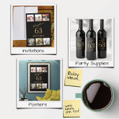 大人誕生日ブラック金ゴールド任意の年齢 サンキューカード