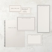 Elegant Minimalist Black and Ivory Monogram デスクネームプレート