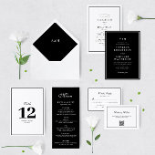 白縁ど黒ユニークQRコード結婚s 招待状