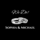 白黒の浮気結婚のリングや輪- オールインワン招待状