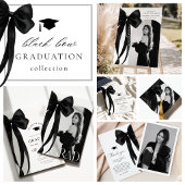 Black Bow Photo Graduation Invitation 招待状