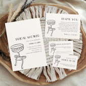 シャンパングラスとボウブライダルシャワー スタンダードカクテルナプキン