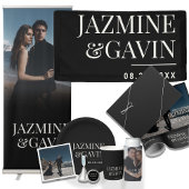 ブラックミニマモダンラパーソナライズされたム結婚リスト ペーパープレート