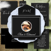 白黒ミニマリスト結婚式の日付を保存 マグネット