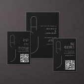 Black Matte Simple Minimal Formal Wedding 招待状ベリーバンド (この独立クリエイターのコレクションをカスタマイズ。)