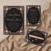 結婚ウェルカムブラックピンクエレガントヴィンテージ華美 横断幕 (この独立クリエイターのコレクションをカスタマイズ。)