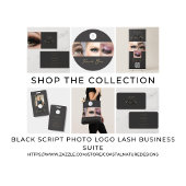 Black Script Photo Lashes Business  ラウンドシール