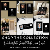 Minimal Black White Script Lash Photo Qr Code トートバッグ