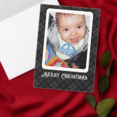 トレンディー白黒タータンチェックパーソナル化モノグラム ペーパープレート (この独立クリエイターのコレクションをカスタマイズ。)