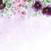 エレガントなパープルの花の誕生日招待状 ポストカード