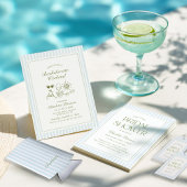 Elegant Blue Stripes Wedding Place Cards テーブルナンバー